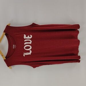 Torrid Slub Jersey Love Tank Top Size 3X Maroon Applique Letters
